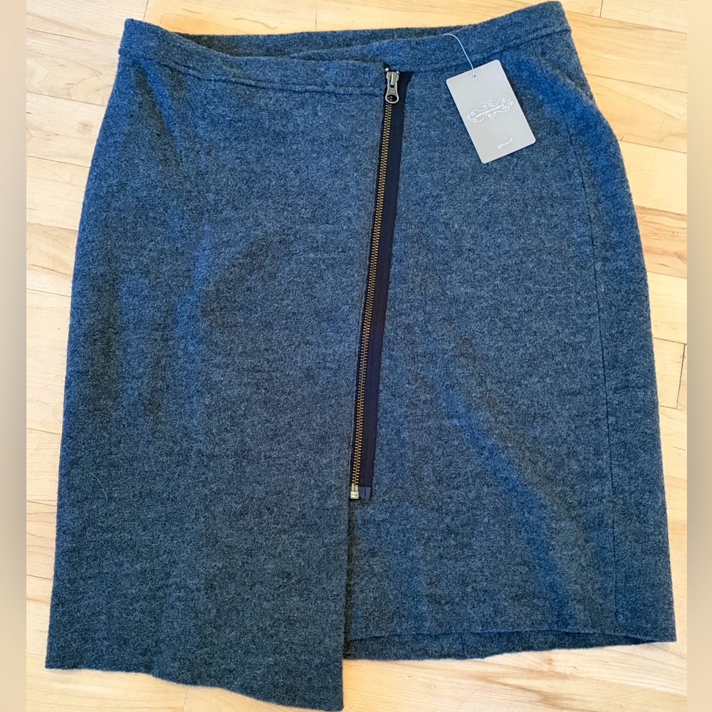 NWT Sparrow by Anthropologie Charcoal Zip-Front Pencil Skirt